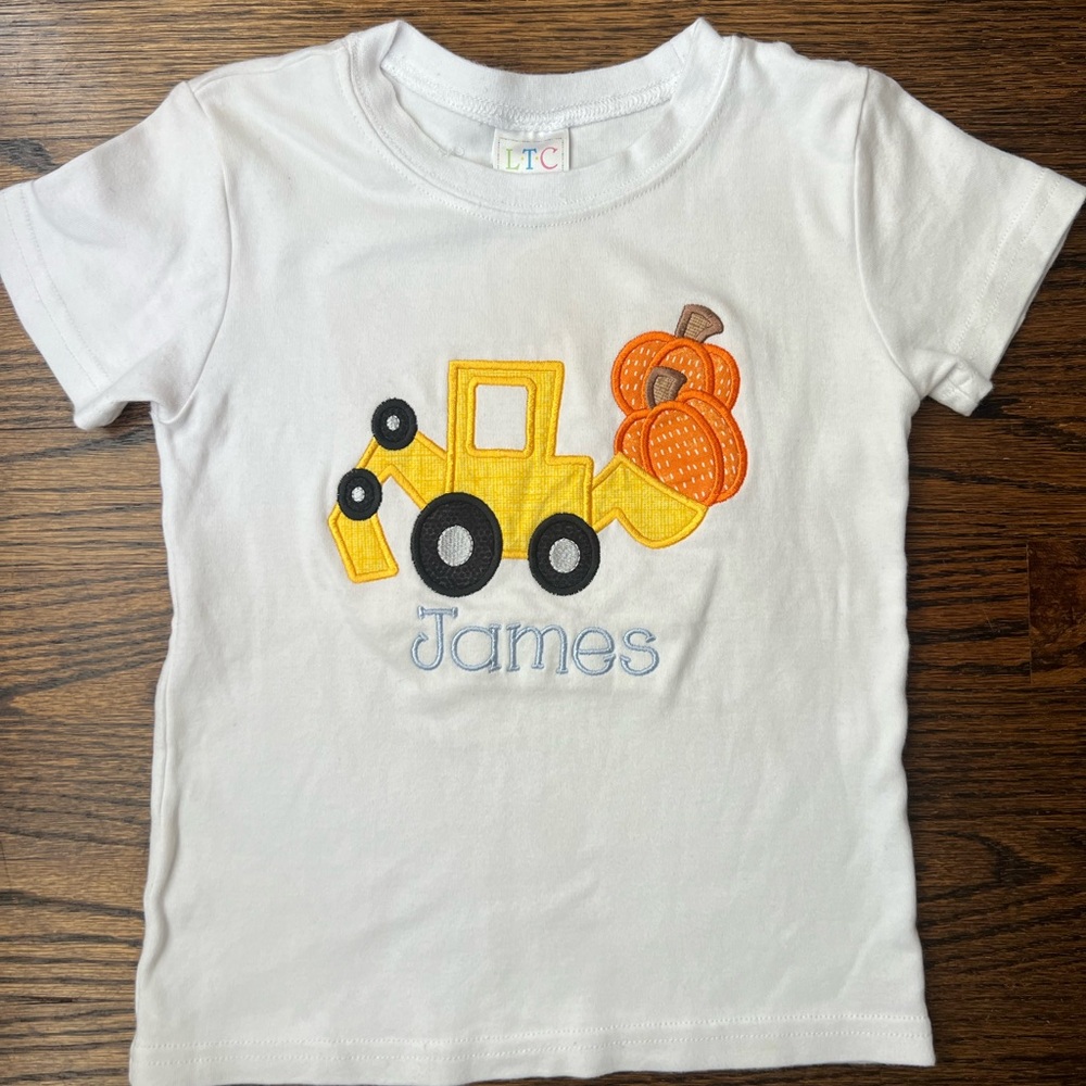 “James” falll pumpkin White Cotton T-Shirt